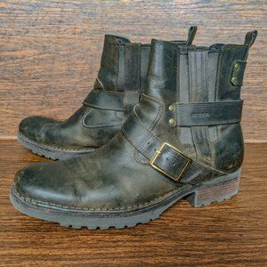 Moss Brown Leather Winter Boots